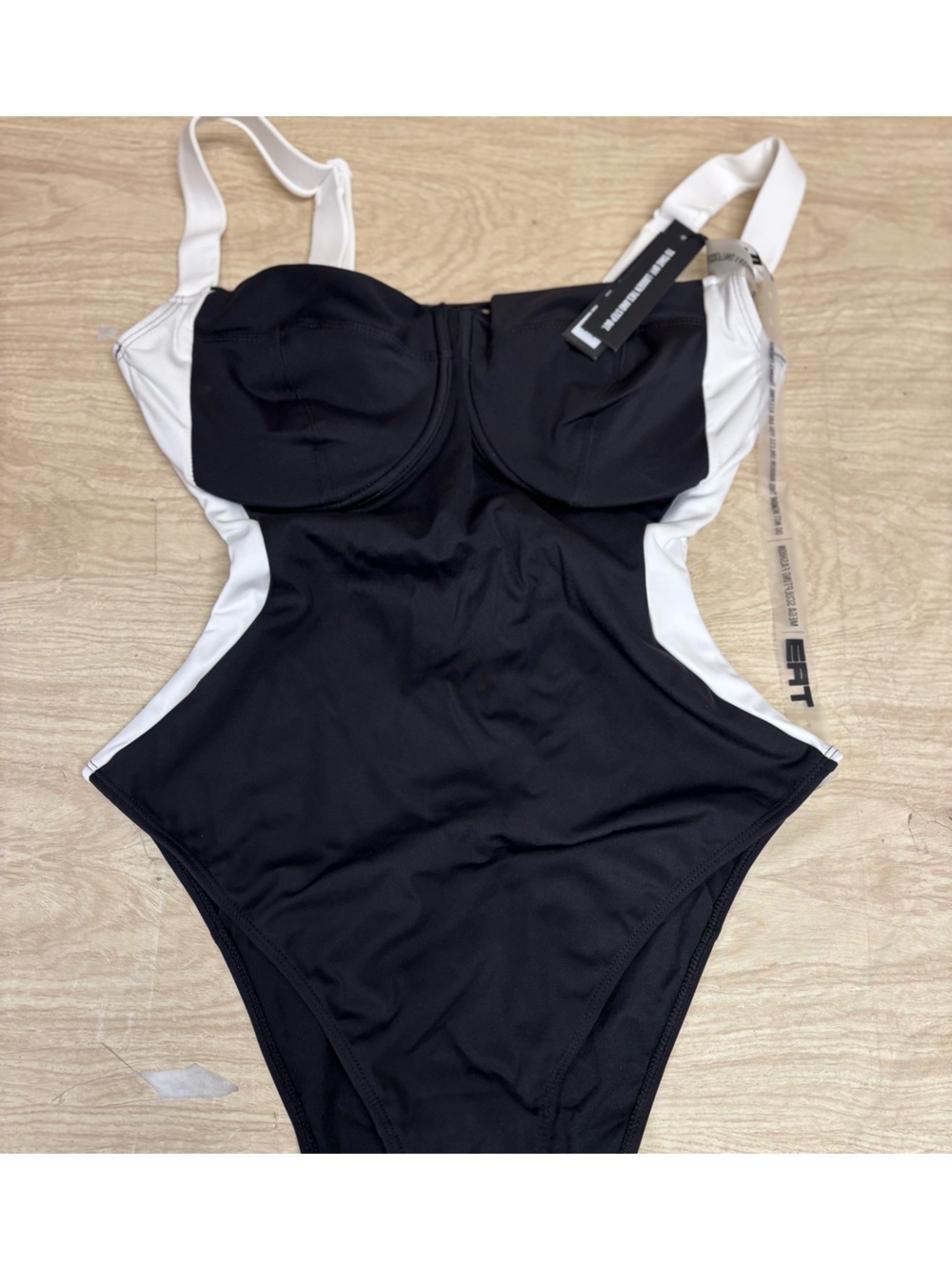 TA3 Lifty Contour Shapewear One Piece Swimsuit, Black/White - Large XLong F/G Cu